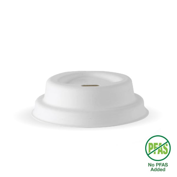 BIOPAK 63mm / 4oz White Plant Fibre BioCup Lid 2000 Units - Hospitality Connect