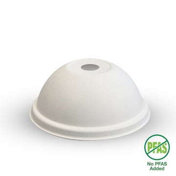 BIOPAK 80mm Plant Fibre Dome Cold Paper BioCup Lid 1000 Units - Hospitality Connect