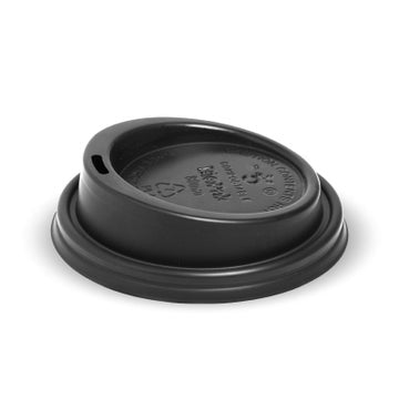 BIOPAK 80mm Small Black PLA BioCup Lid 1000 Units - Hospitality Connect