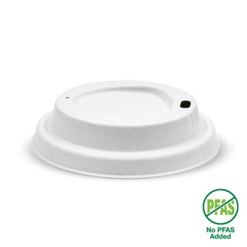 BIOPAK 80mm Small White Plant Fibre BioCup Lid 1000 Units - Hospitality Connect