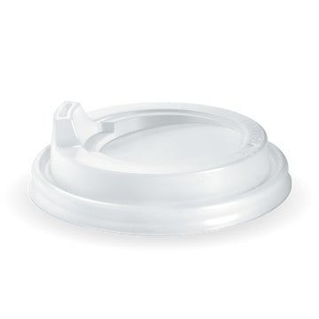 BIOPAK 80mm Small White PS Sipper BioCup Lid 1000 Units - Hospitality Connect