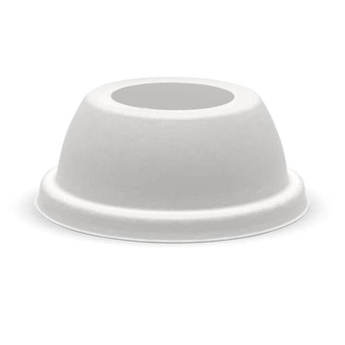 BioPak 90mm plant fiber cold cup lid with wide hole, eco-friendly bio-based paper material for 1380-pack cold beverage cups