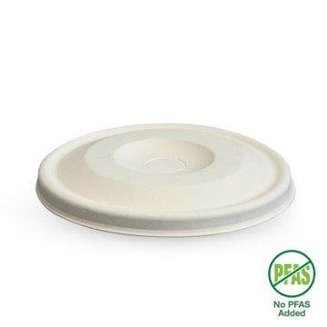 BIOPAK 90mm Plant Fibre Flat Cold Paper BioCup Lid 1000 Units - Hospitality Connect