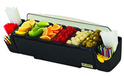 San Jamar The Dome Garnish Centre 590mm x 180mm x 130mm with Caddies or 520mm x 180mm x 130mm without Caddies - Hospitality Connect
