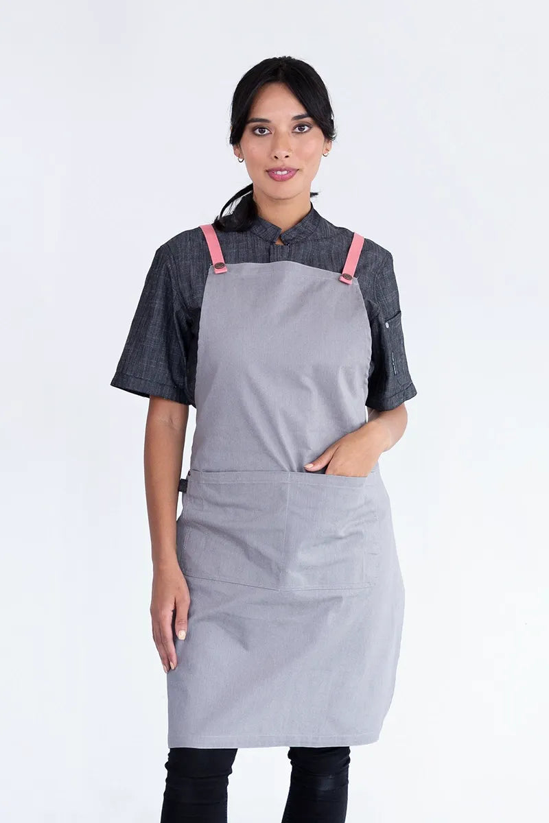Aussie Chef Bella Ash Grey - GrapeFruit Straps Apron