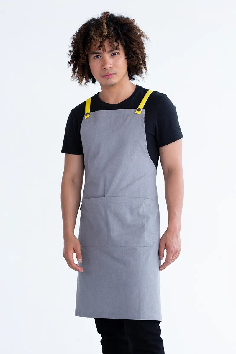Aussie Chef Bella Ash Grey - Lemon Straps Apron