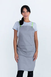 Aussie Chef Bella Ash Grey - Lime Straps Apron