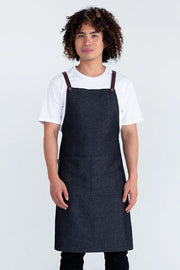 Aussie Chef Bella Charcoal Grey - Chocolate Straps Apron