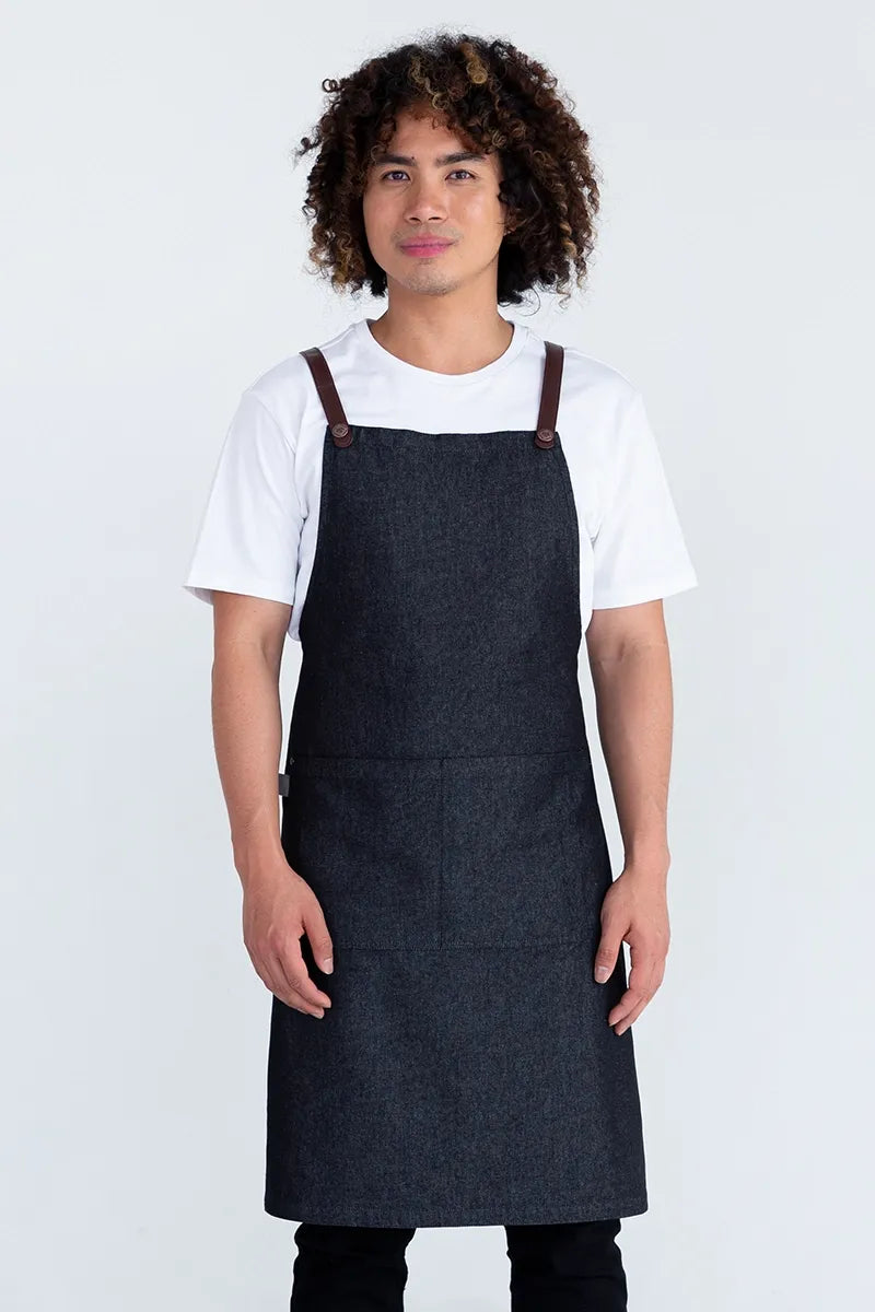 Aussie Chef Bella Charcoal Grey - Chocolate Straps Apron