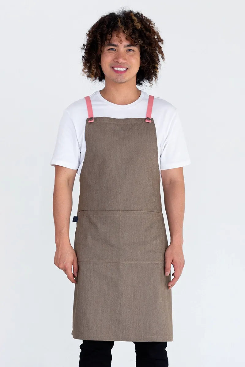 Aussie Chef Bella Latte Brown - GrapeFruit Straps Apron