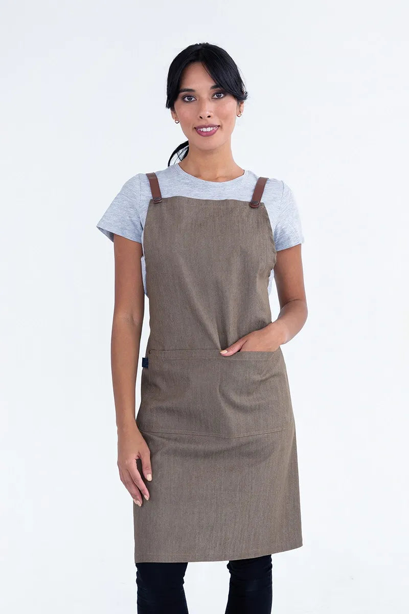 Aussie Chef Bella Latte Brown - Tan Straps Apron