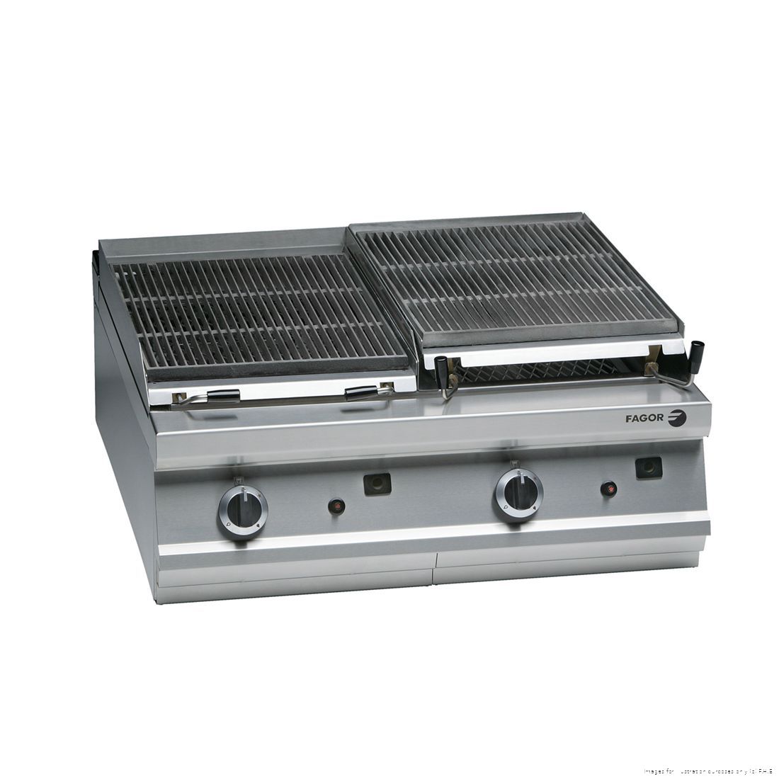 Fagor 900 Series BG9-10 natural gas 2-grid commercial grill griddle stainless steel front view