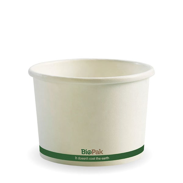 BIOPAK 550ml / 16oz White BioBowl 500 Units - Hospitality Connect