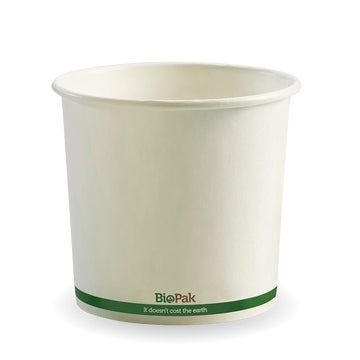 Biopak 740ml / 24oz White BioBow 500 Units - Hospitality Connect