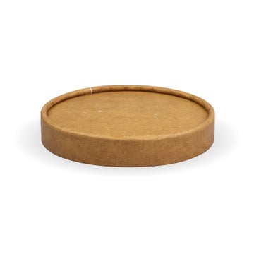 BIOPAK 250ml / 8oz Kraft Paper BioBowl Lid 500 Units - Hospitality Connect