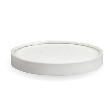 BIOPAK 430-950ml / 12-32oz White Paper BioBowl Lid 500 Units - Hospitality Connect