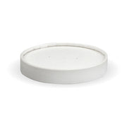 BIOPAK 250ml / 8oz White Paper BioBowl Lid 500 units - Hospitality Connect