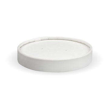 BIOPAK 250ml / 8oz White Paper BioBowl Lid 500 units - Hospitality Connect