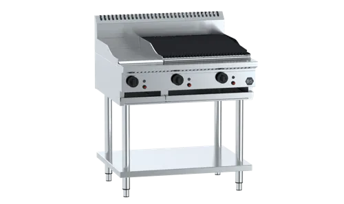 B&S BlackCombination 300mm Grill Plate & 600mm Char Broiler BT-GRP3-CBR6. - Hospitality Connect