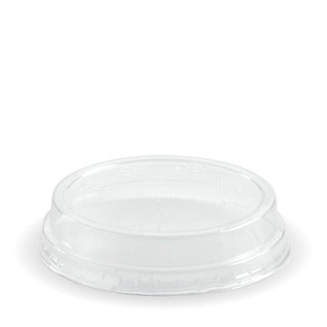 BIOPAK 60-280ml Flat No Hole Clear BioCup Lid 2000 Units - Hospitality Connect