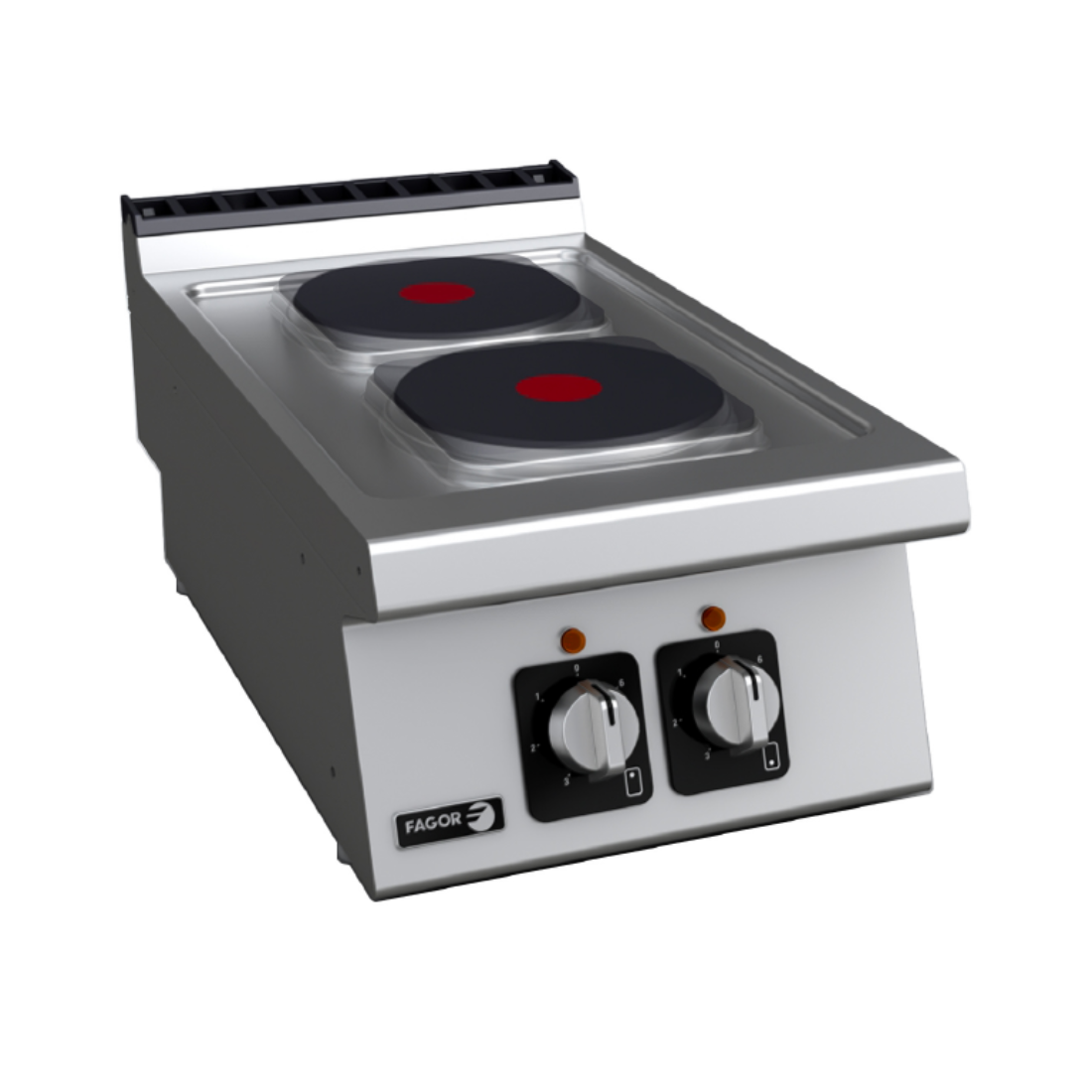 Fagor 700 Kore Series Bench Top 2 Electric Round Burners Cooktop 125-310°C 400x730x290mm 415V 5.2kW - C-E720