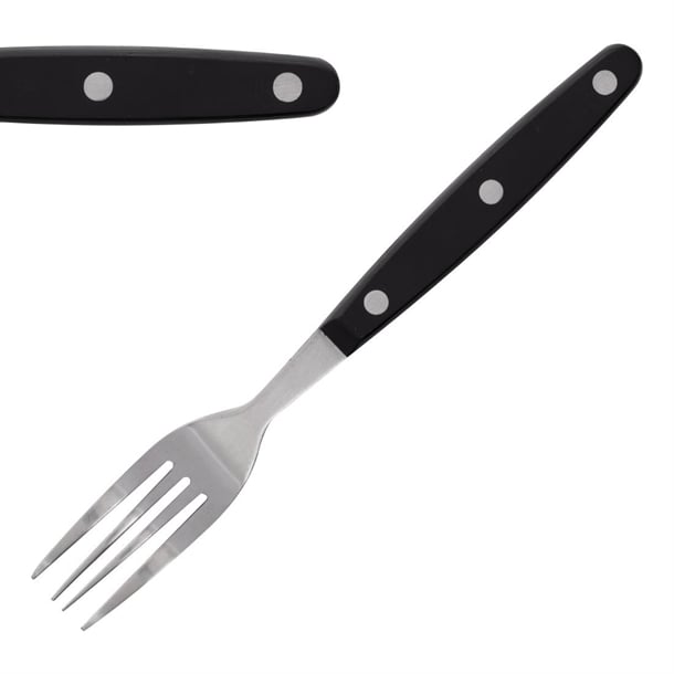 Olympia Steak Forks Black - 200mm (Box 12) - Hospitality Connect
