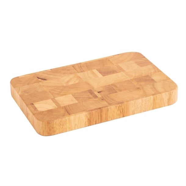 Vogue Rectangular Wooden Chopping Board Small - 230x150x25mm - Hospitality Connect