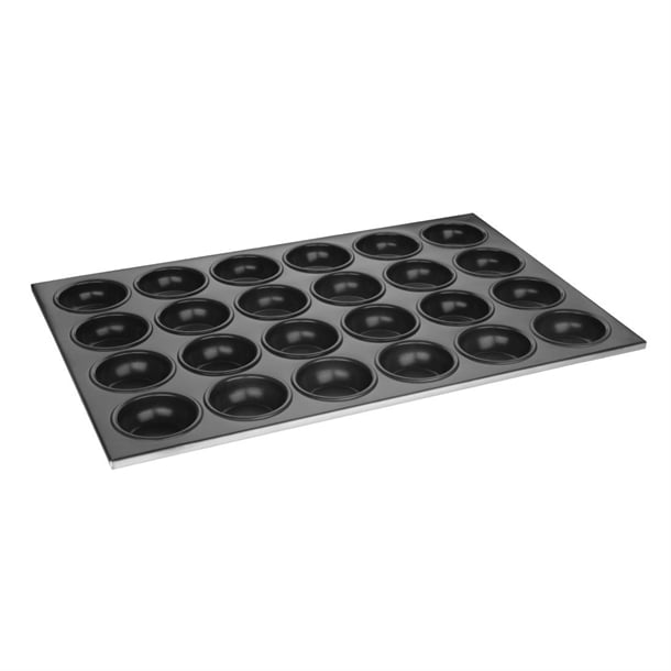 Vogue Non Stick Muffin Tray Aluminium - 360x525x35mm 14x20 1/2x1 1/4" (24 Hole) - Hospitality Connect