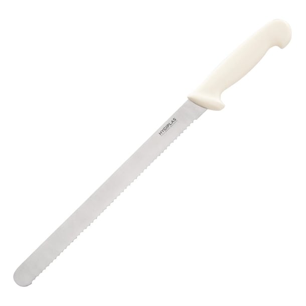 Hygiplas Slicer Serrated White - 12" - Hospitality Connect