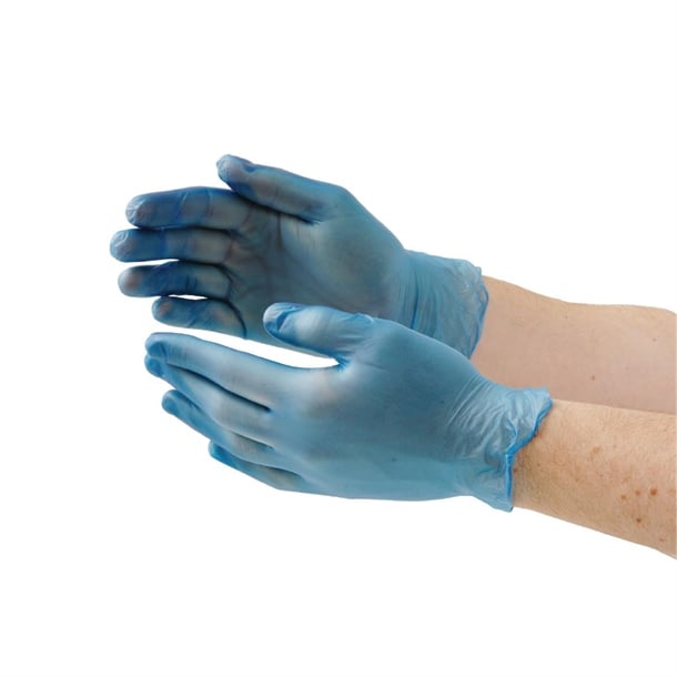 Hygiplas Vinyl Blue Powder Free Gloves - Size S (Pack 100) - Hospitality Connect