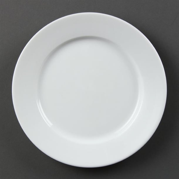 Olympia Whiteware Wide Rimmed Plate - 31cm 12" (Box 6)