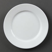 Olympia Whiteware Wide Rimmed Plate - 23cm 9" (Box 12) - Hospitality Connect