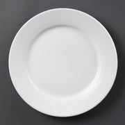 Olympia Whiteware Wide Rimmed Plate - 25cm 10" (Box 12) - Hospitality Connect