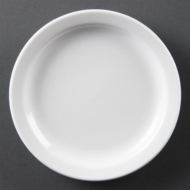 Olympia Whiteware Narrow Rimmed Plate - 15cm 6" (Box 12) - Hospitality Connect