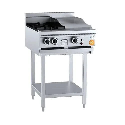 K + Combination Two Open Burners & 300mm Grill Plate On Stand KBT-SB2-GRP3. - Hospitality Connect