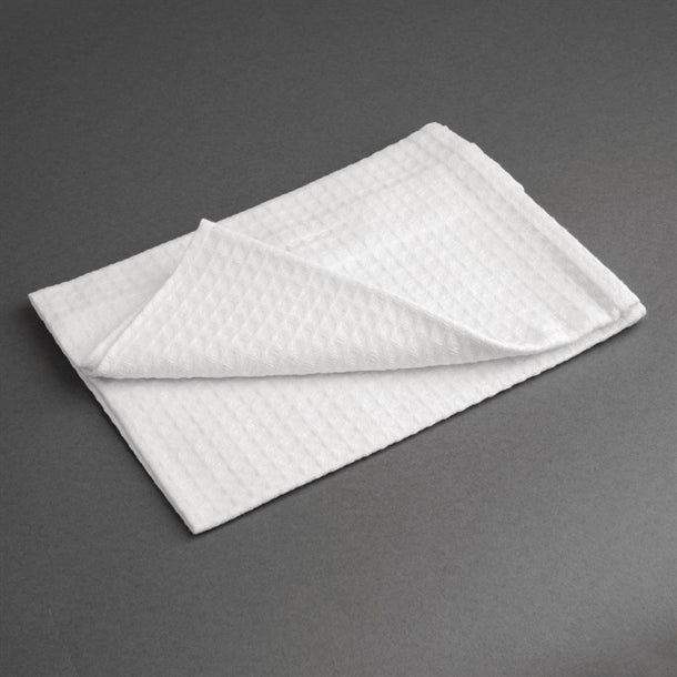 Vogue Cloths White Honeycomb Weave - 762x508 mm (Pack 10) - Hospitality Connect