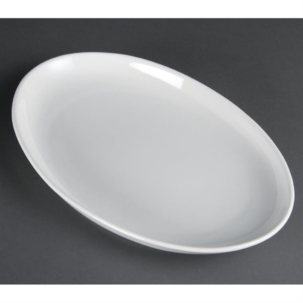 Olympia Whiteware French Deep Oval Plate White - 365mm 14 1/4" (Box 2) - Hospitality Connect