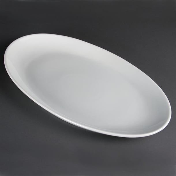 Olympia Whiteware French Deep Oval Plate White - 500mm 19 1/2" (Box 1) - Hospitality Connect