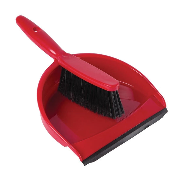 Jantex Soft Dustpan & Brush Set - Red - Hospitality Connect