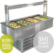 Cossiga Linear LS Refrigerated Well Flat Top Sneeze Glass 1485mm LSRF4-FT - Hospitality Connect