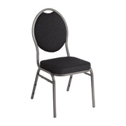 Bolero Steel Banqueting Chair Oval Back with Black Plain Cloth (Pack 4) CE142 - Hospitality Connect