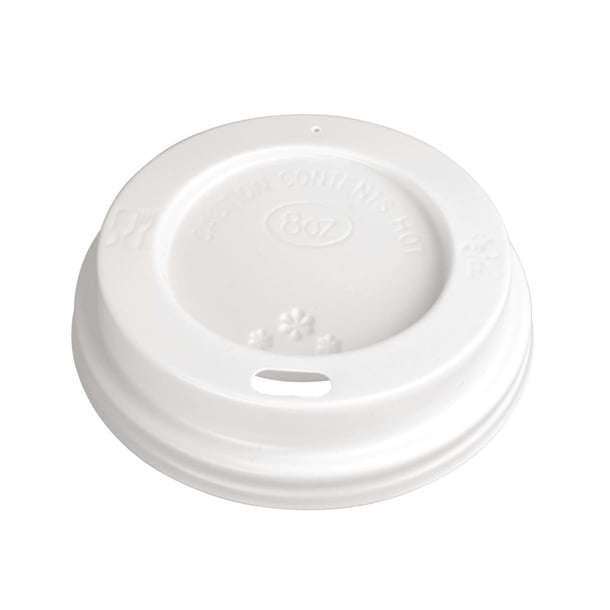 Fiesta Recyclable Lid for Hot Cups- White 225ml (Box 1000)