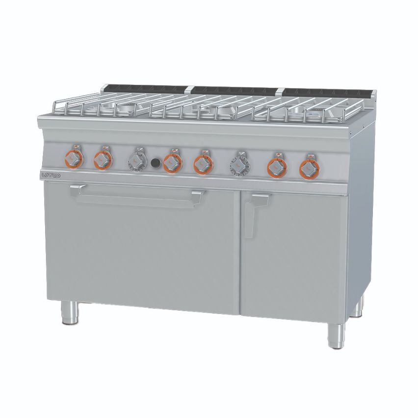 Lotus CF6-712GPV 6 Burner Gas Range with Oven - Hospitality Connect
