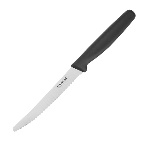 Hygiplas Tomato Serrated Knife Black - 4" - Hospitality Connect
