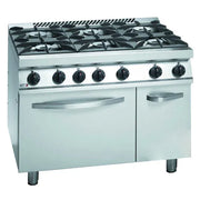 Fagor 700 series natural gas 6 burner with gas oven and neutral cabinet under CG7-61H. - Hospitality Connect