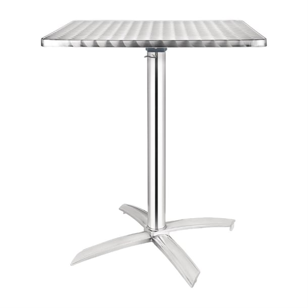 Bolero Square Pedestal Bistro Table St/St Flip Top - 600mm CG838