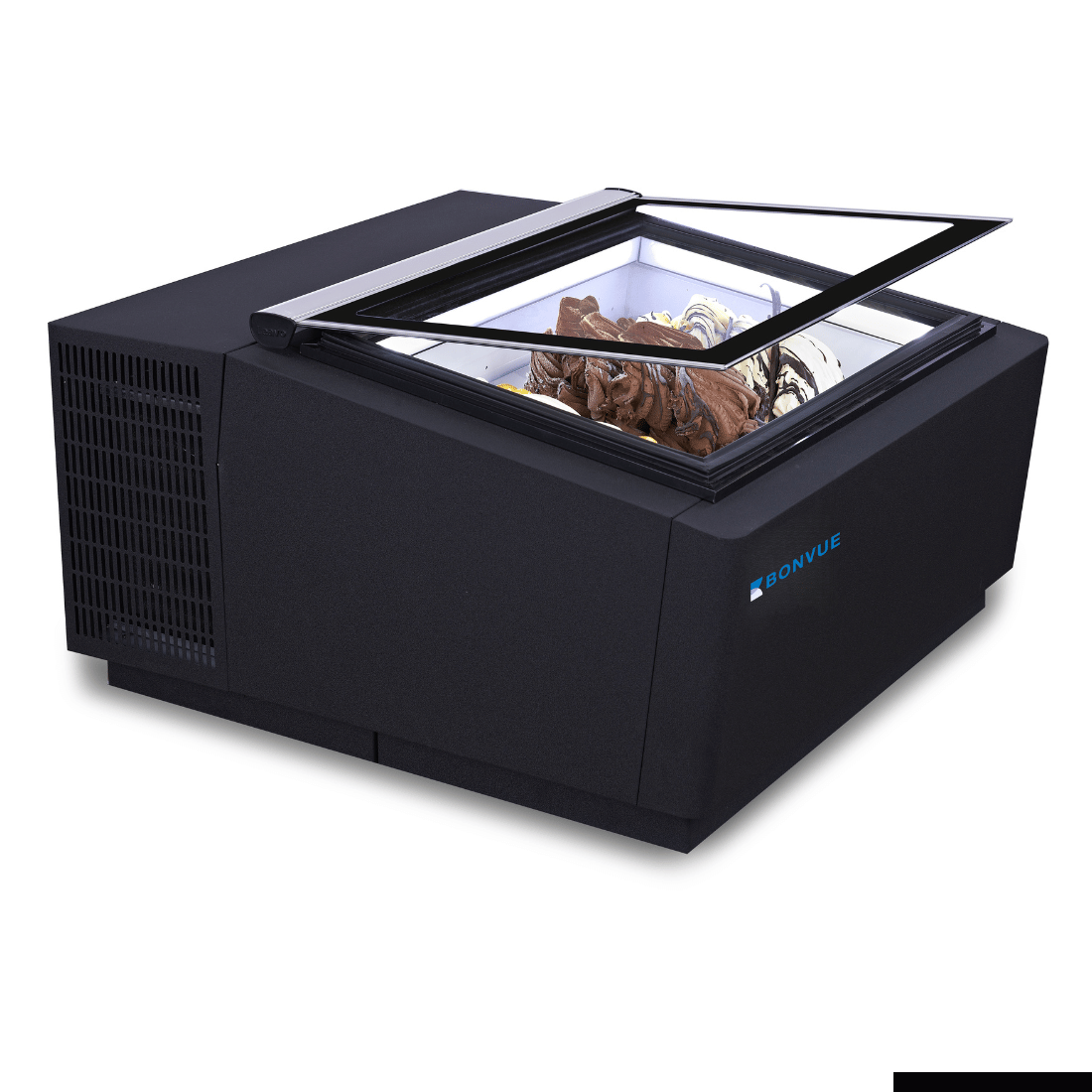 Bonvue CGD-03B benchtop gelato and ice cream display showcase with glass viewing case
