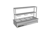 Culinaire Drop In Bain Marie with Double Gantry & Heat Lamps 7 Bay CH.BM.D.GDD.7. - Hospitality Connect