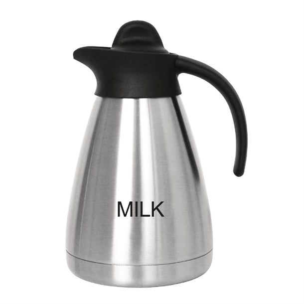 Olympia Vacuum Jug Etched "Milk" - 1Ltr with screwtop - Hospitality Connect