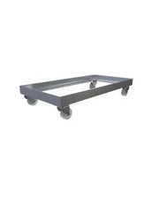 3Monkeez 40x40x3 stainless steel frame with 50mm polypropylene swivel castors, suitable for commercial kitchen equipment.